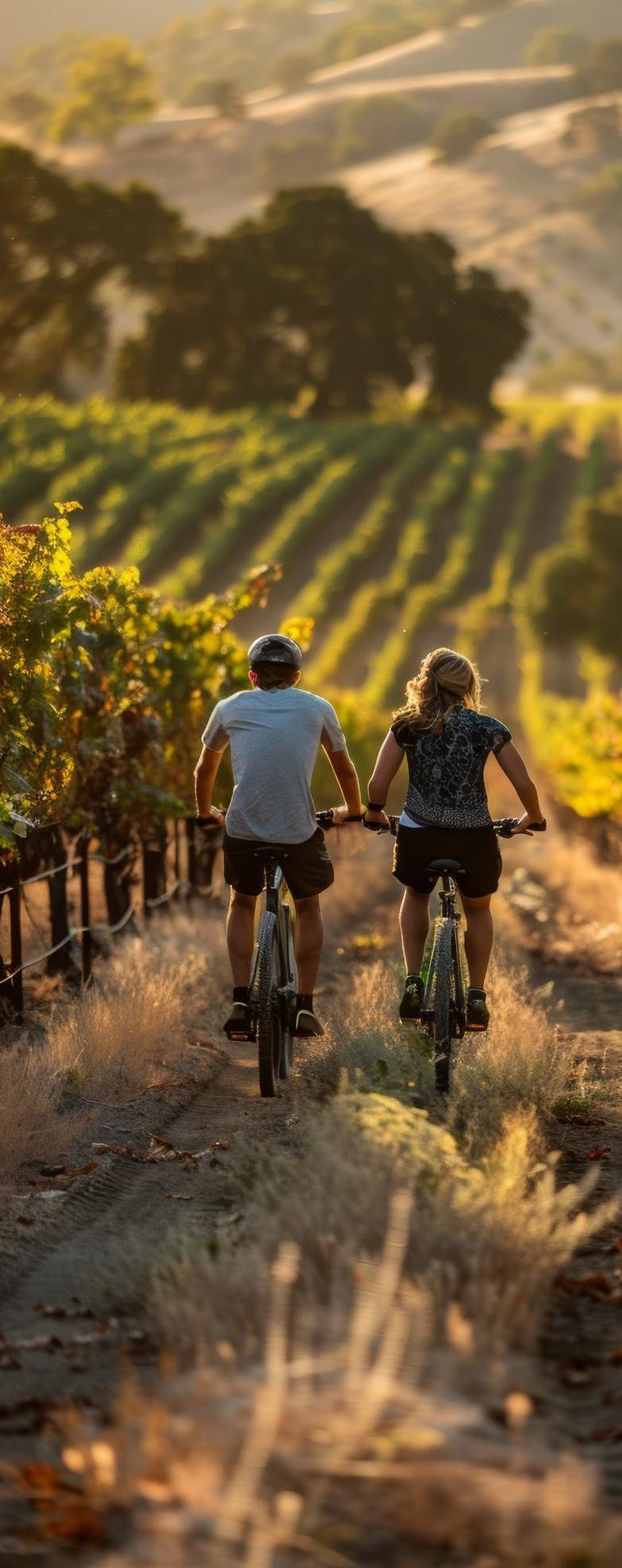 Cyklisté ve vinicích