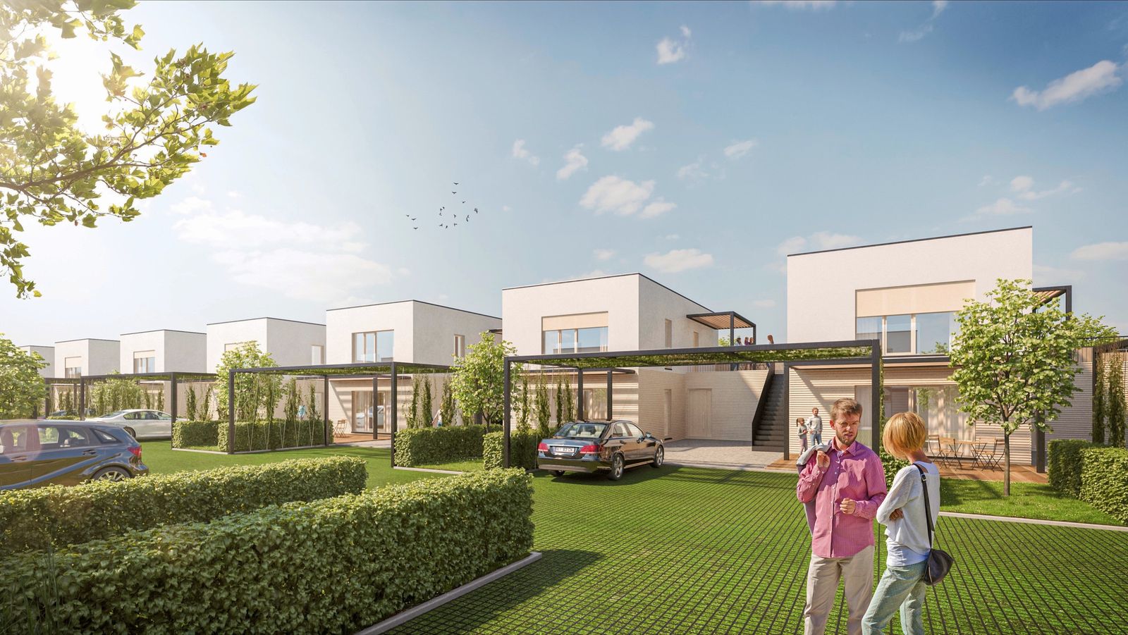 Vizualizace samostatných apartmánových domů